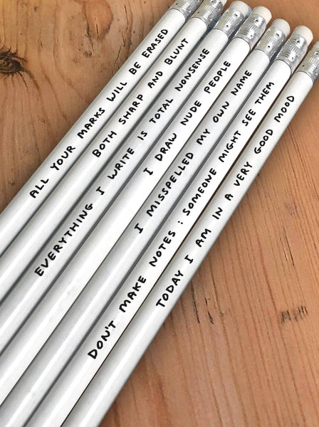 Funny David Shrigley Pencil Box (Set 1) - 7 Mixed Designs